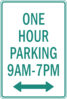 One Hour Parking Sign Clip Art
